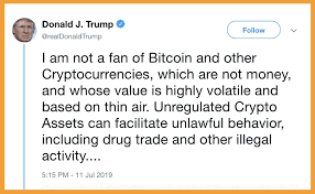 Donald Trump expressing skepticism about Bitcoin 
