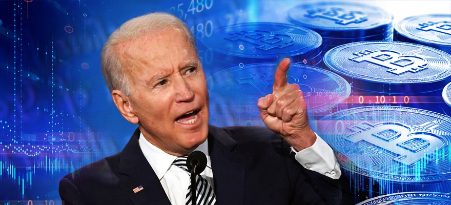 Joe Biden behind bitcoin