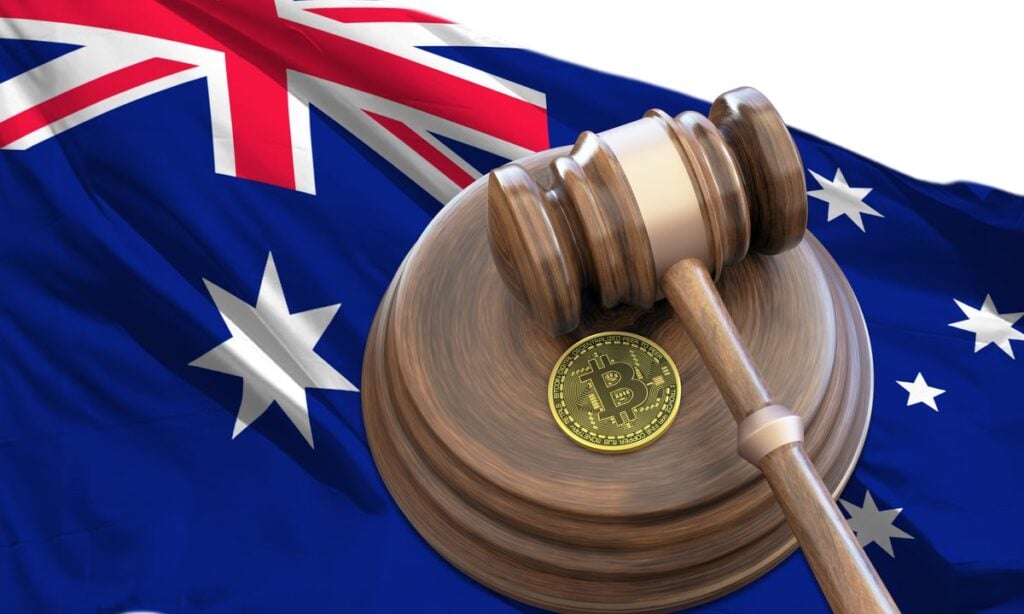 Crypto assets and Australian Flag