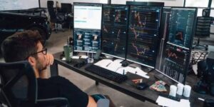Trader monitoring cryptocurrency markets for Bitcoin mining trends in Australia.
