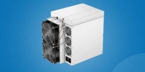 Bitmain Antminer S19k, a modern crypto mining rig, posing the question: 'Is Bitcoin mining profitable?'