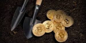 Bitcoin, Litecoin, and Ethereum coins unearthed by ASIC mining on fertile digital ground.