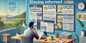Person Staying Informed on Cryptocurrency Tax Regulations from the Australian Taxation Office