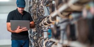 Technician analysing ASIC performance to join a mining pool in Australia