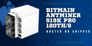 Bitmain Antminer S19K Pro 120TH/s ASIC miner for bitcoin cloud mining, available hosted or shipped.
